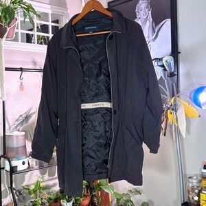 London Fog Women's Black Long Trench Coat Classic Outerwear